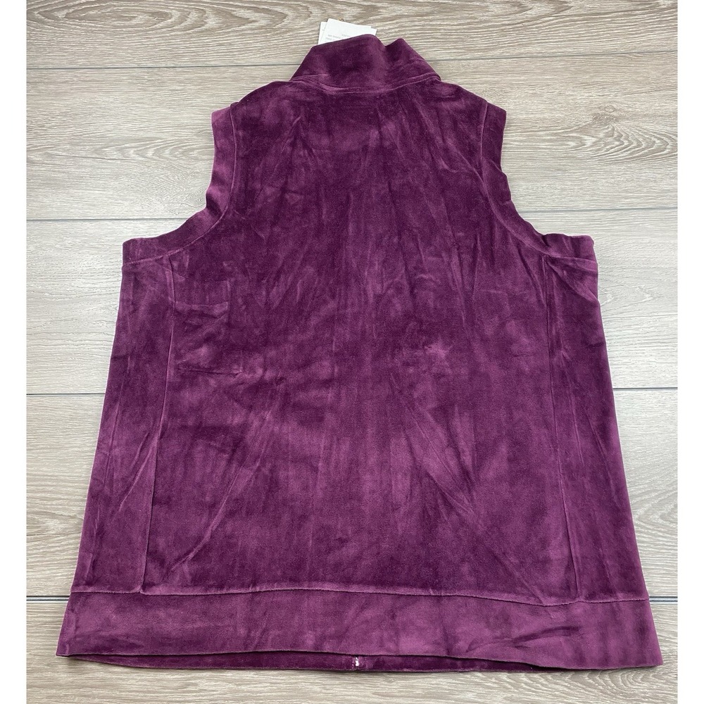 Quacker Factory Women's Diamond Pattern Studded Sleeveless Sweater Purple 1X New - Picture 4 of 8